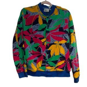 WESC zip up oversized bomber style snap button up sweater